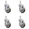 Service Caster 5 Inch Gray Polyurethane Swivel 3/8 Inch Threaded Stem Caster Set with Brake SCC SCC-TS20S514-PPUB-TLB-381615-4 - alternate 1
